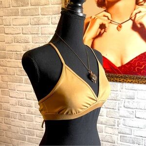 ✨ Tan Strap Mika Bodywear Swim Crop Top – Bikini Style (Size M) ✨
